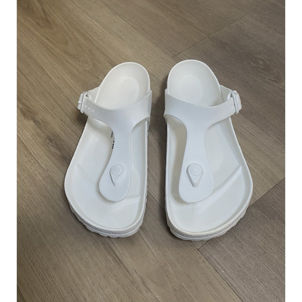 Birkenstock Gizeh Thong Sandals Slip On Flip Flops White EVA Size EU 38 / US L 7 - Picture 3 of 8